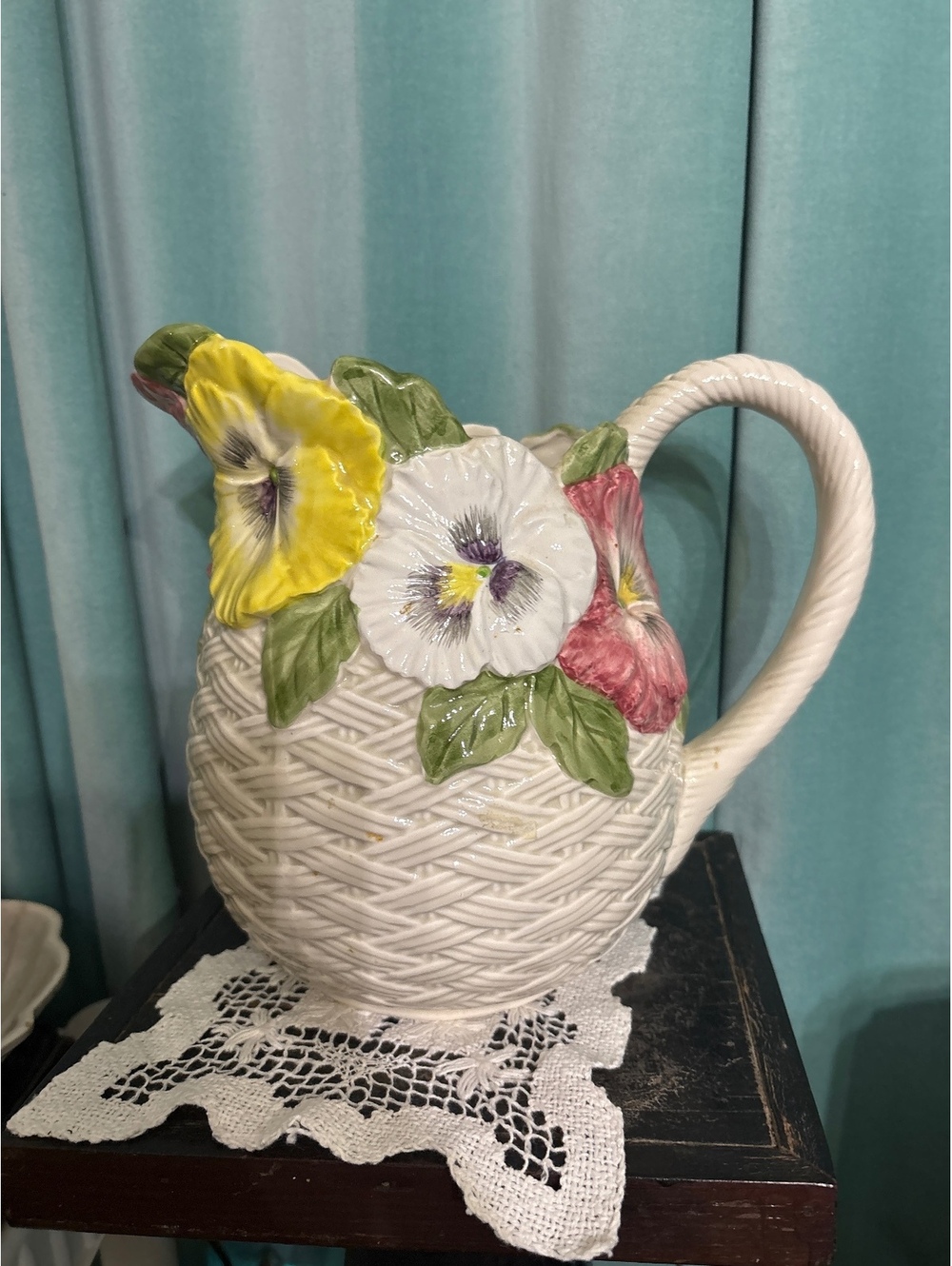 Vintage Fitz and Floyd Pansy 2 qt pitcher